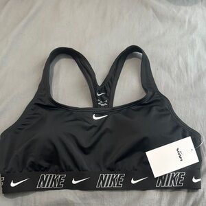 Nike Women's Black Sports Bra with Logo Band